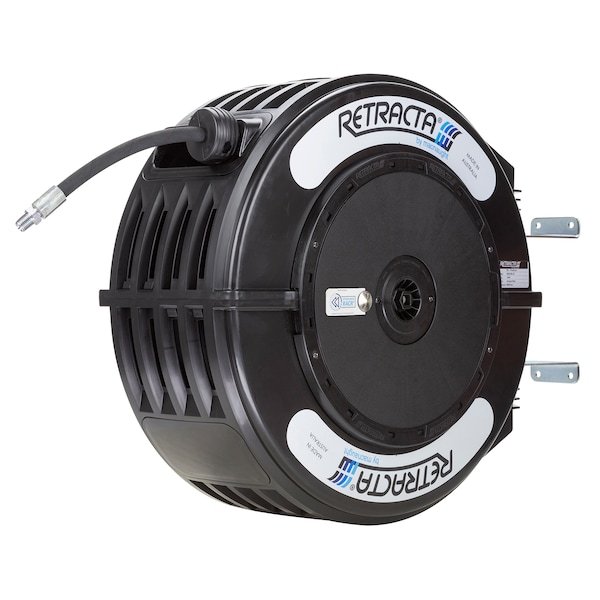 Thermoplastic Heavy Duty Hose Reel Grease Service 1/4 inch x 50 ft 5000 PSI RACR Adjustable Speed Control